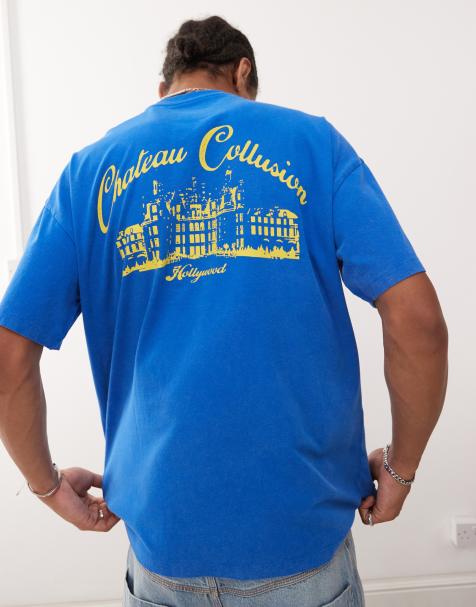 COLLUSION – Blå t-shirt med tryck - view 1