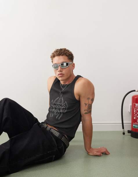 COLLUSION black studded vest in muscle fit - view 1