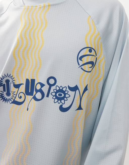 COLLUSION – Blågrön t-shirt i fotbollsstil och unisex-modell, 3 av 4