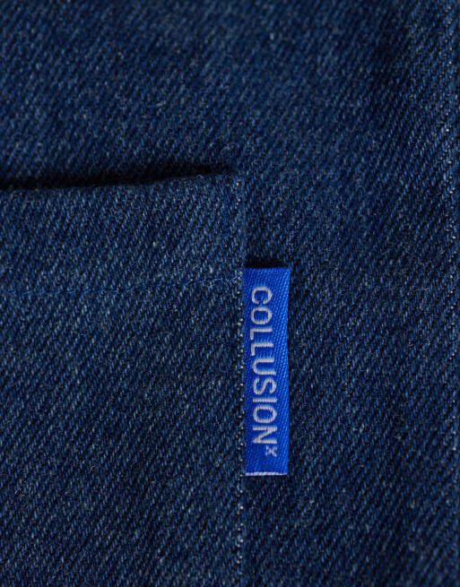 COLLUSION - Blåt halstørklæde i denim, 2 af 3