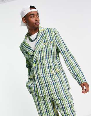 COLLUSION spliced check blazer co-ord - ASOS Price Checker