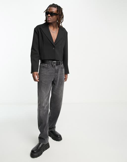 COLLUSION – Blazer in Schwarz mit Struktur