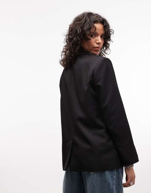 COLLUSION - Blazer oversize ajusté - Noir, 4 de 4