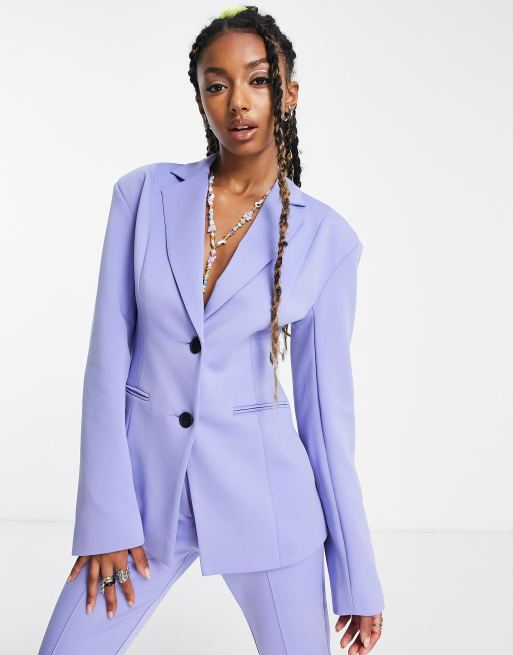 COLLUSION blazer and flare trouser in lilac co-ord