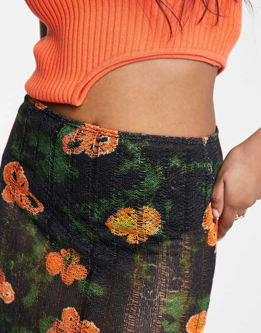 Long floral beach outlet skirt