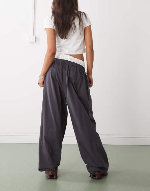COLLUSION boxer detail balloon pants in navy | ASOS