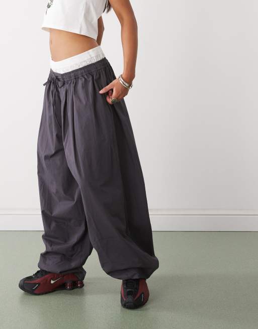 COLLUSION boxer detail balloon pants in navy | ASOS