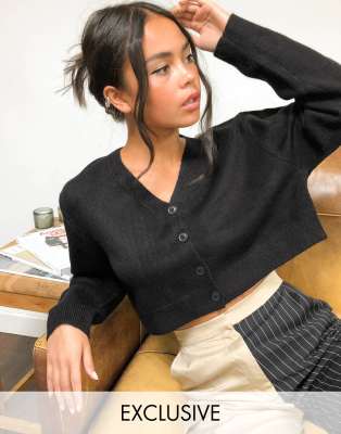 cropped boxy cardigan