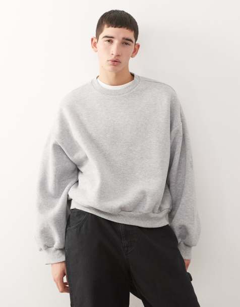 COLLUSION Boxy crop oversized sweatshirt in gray - view 1