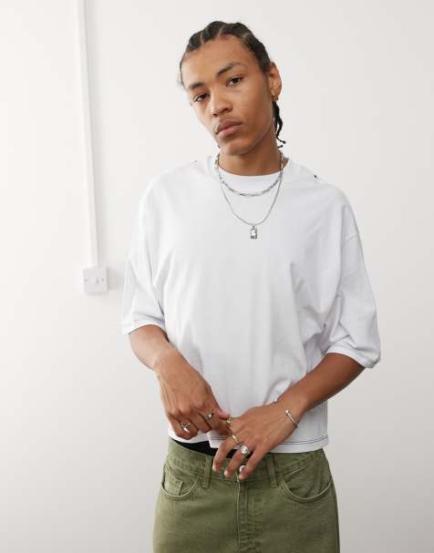 COLLUSION Boxy crop t-shirt in white - view 1