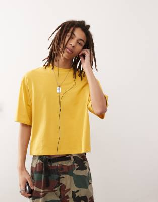 boxy fit t-shirt in yellow