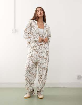 Collusion Boxy Fit Zip Up Hoodie In Multi