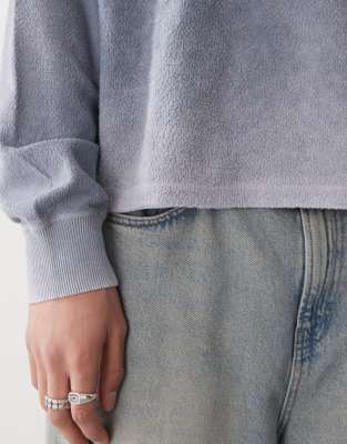 Collusion Boxy Fleece Fabric Sweatshirt In Green