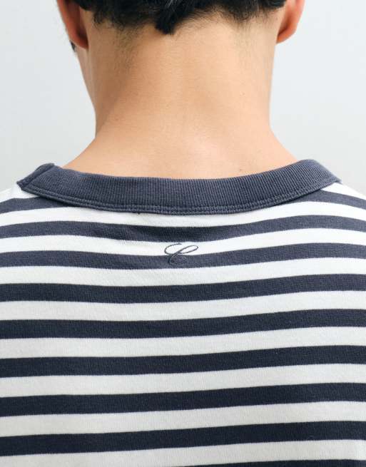COLLUSION boxy heavyweight long sleeve t-shirt in mono stripe, 5 of 10