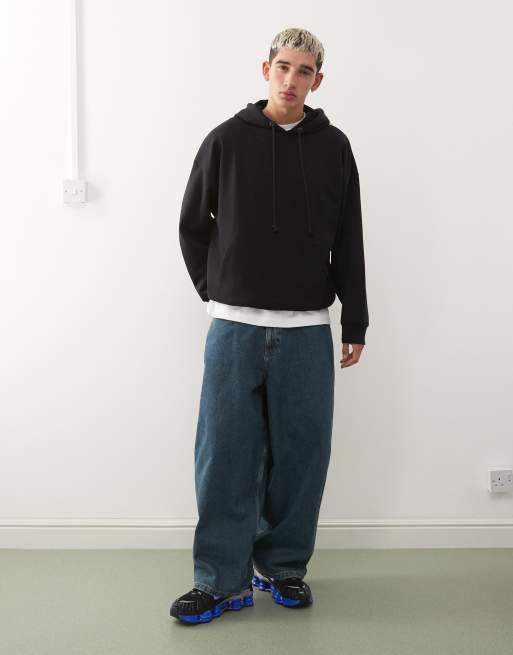 COLLUSION Boxy hoodie in black, 2 of 5