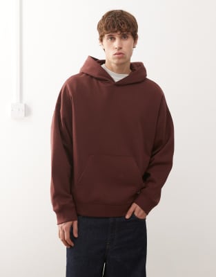 Collusion Boxy Hoodie In Brown