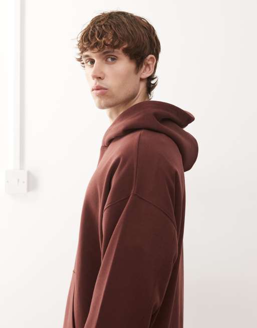 COLLUSION boxy hoodie in brown, 4 of 5