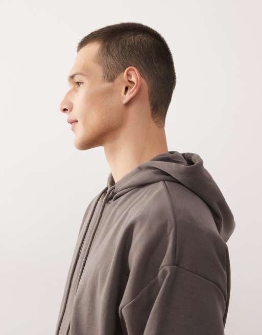 COLLUSION boxy hoodie in charcoal gray, 4 of 5