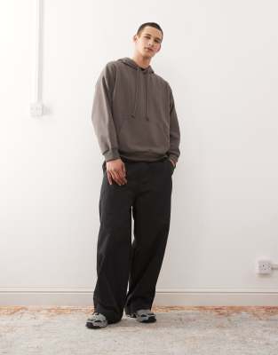 Collusion Boxy Hoodie In Brown