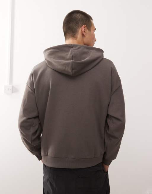 COLLUSION Boxy hoodie in charcoal grey, 3 of 5