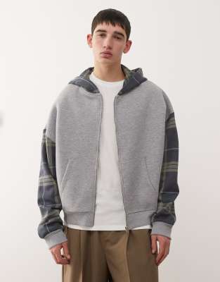 Collusion Boxy Hoodie In Gray
