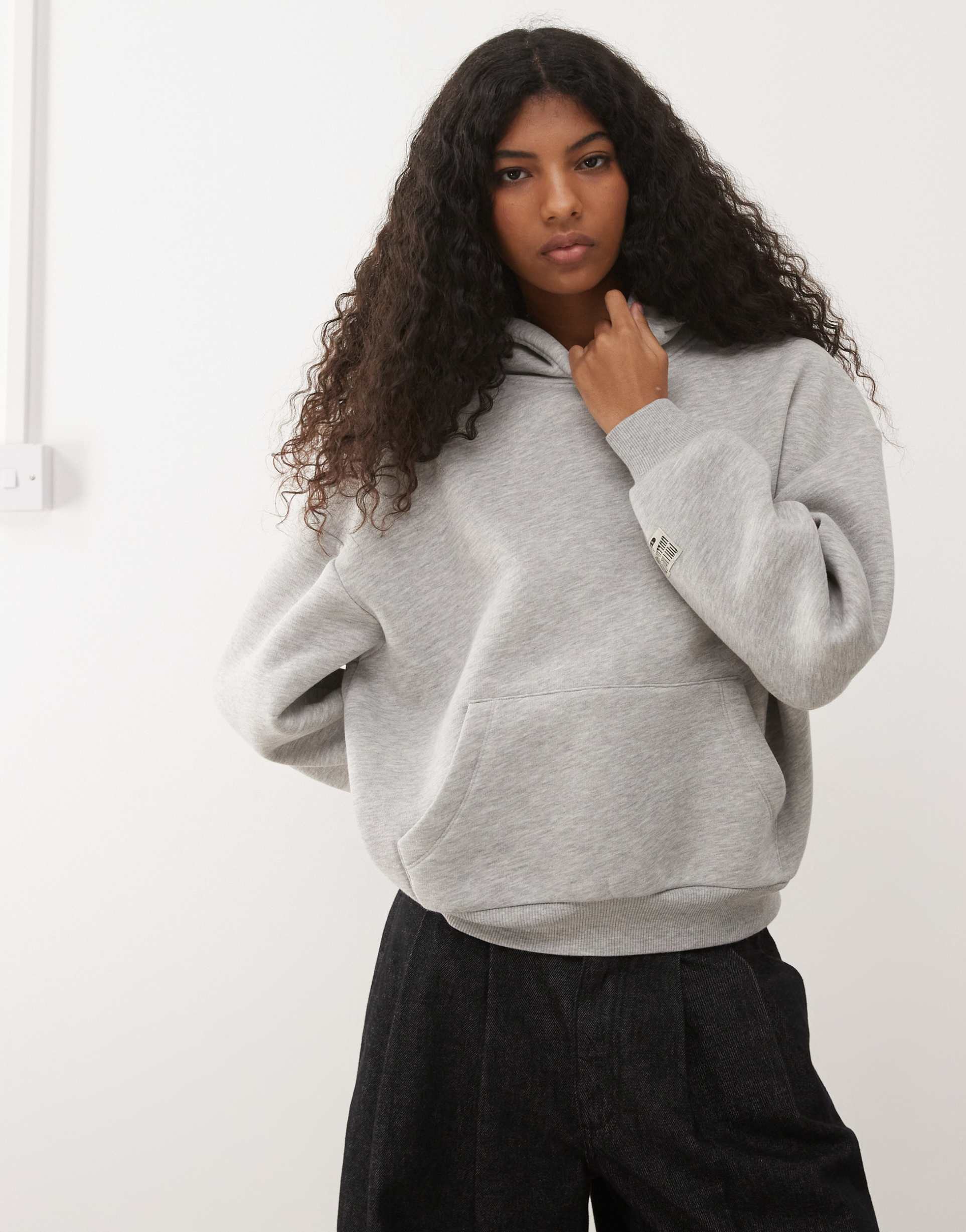 collusion boxy hoodie in gray