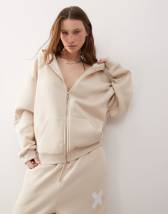 COLLUSION shrunken grey marl hoodie co-ord