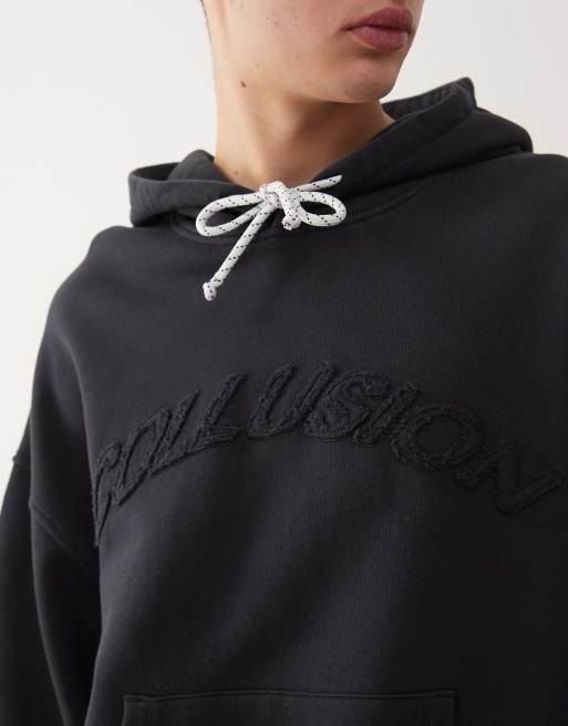 COLLUSION boxy hoodie with drawstring and appliqué logo, 5 of 5