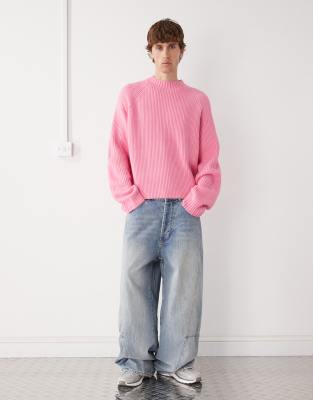 Collusion Boxy Knit Sweater In Pink