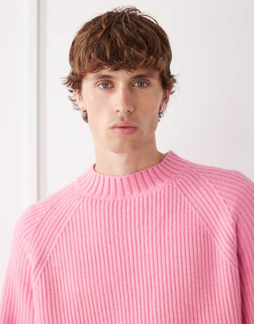 COLLUSION boxy knit sweater in baby pink