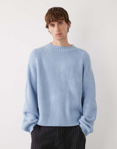 COLLUSION boxy knit sweater in blue - view 1