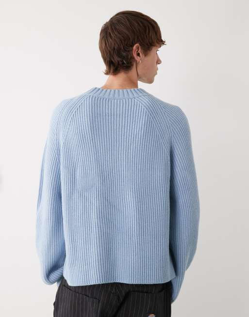 COLLUSION boxy knit sweater in blue, 3 of 5