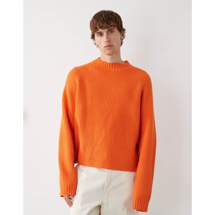 トップス TIGHTBOOTH CHAIN CREW KNIT Orange BIG LOGO KNIT SWEATER