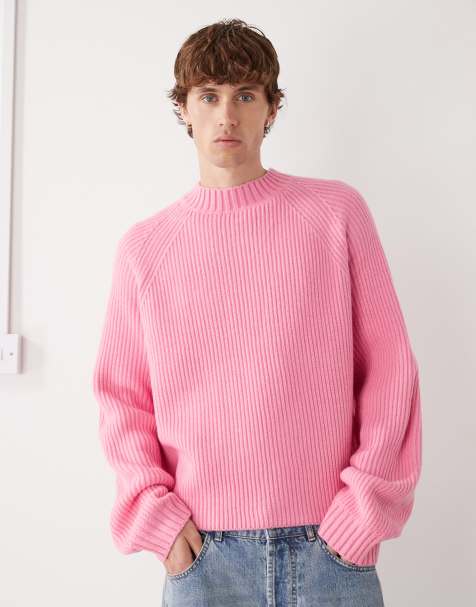 COLLUSION boxy knitted jumper in baby pink - view 1