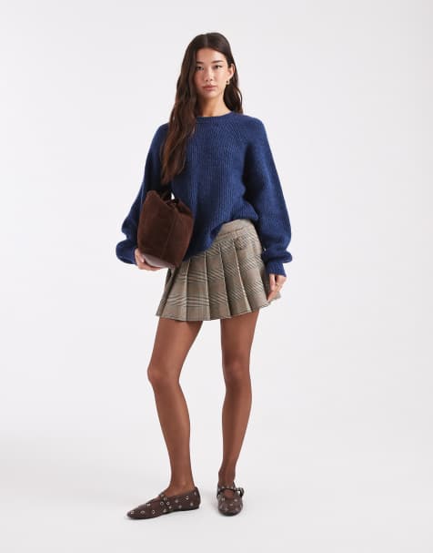 COLLUSION boxy knitted jumper in navy blue - view 1