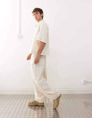 Collusion Boxy Linen Blend Oversized Shirt