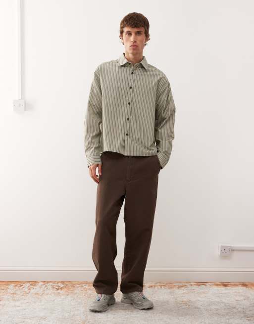 【KOOLOSET】Pigment Stripe Long Sleeve Long Sleeve Crew Neck - Carbon Pigment | James Perse Los Angeles