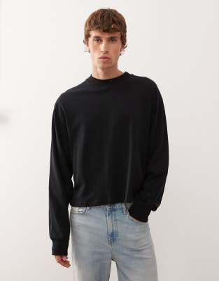 Collusion Long Sleeve Boxy T-shirt In Black