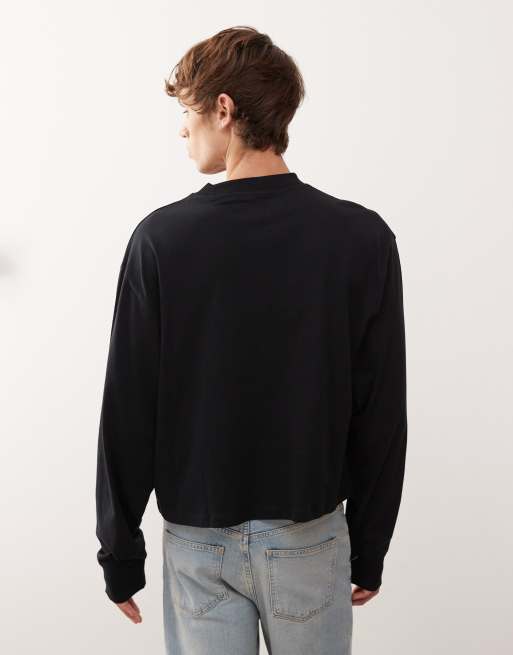 COLLUSION Boxy long sleeve t-shirt in black