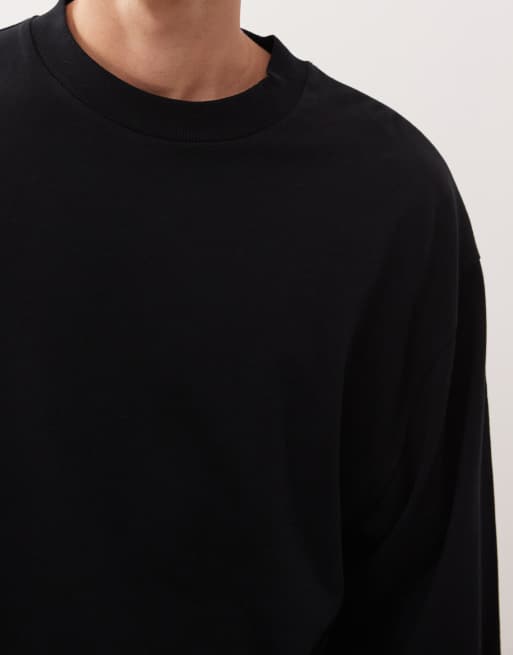 COLLUSION Boxy long sleeve t-shirt in black