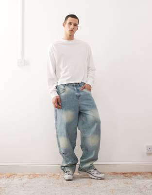 Collusion Boxy Long Sleeve T-shirt In White