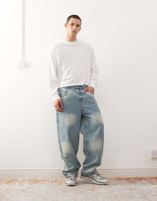 COLLUSION Boxy long sleeve t-shirt in white