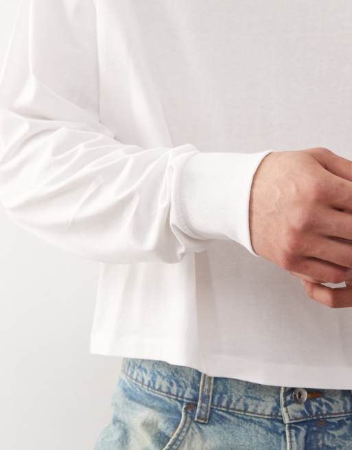 COLLUSION Boxy long sleeve t-shirt in white