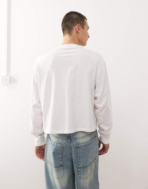 COLLUSION boxy oversized long sleeve t-shirt in white, 3 of 5