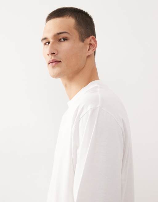 COLLUSION boxy oversized long sleeve t-shirt in white, 4 of 5