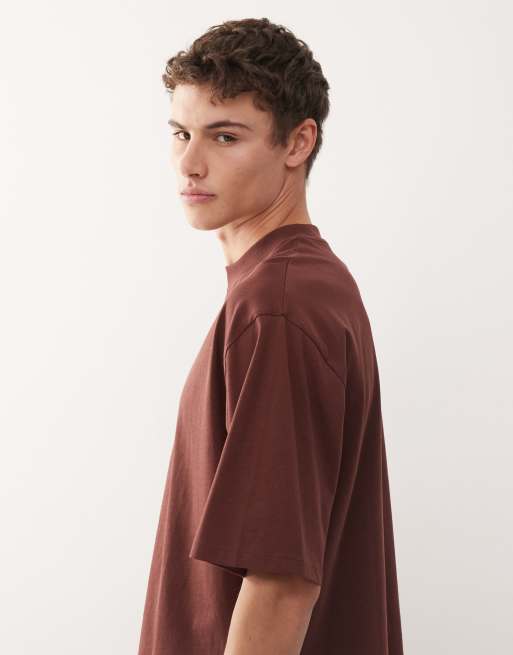 COLLUSION boxy oversized t-shirt in chocolate brown, 4 of 5