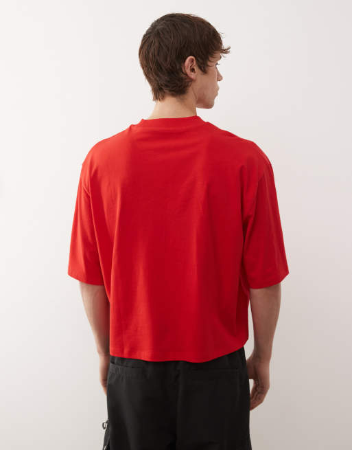 COLLUSION boxy oversized t-shirt in red, 3 of 5