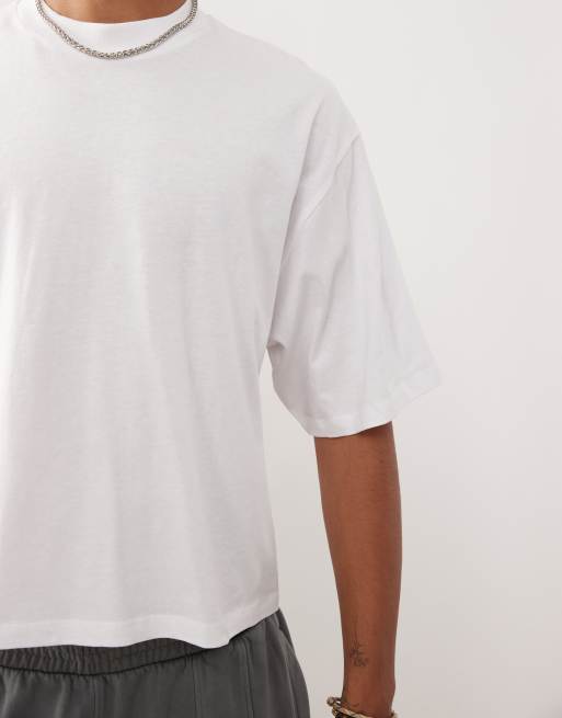 COLLUSION boxy oversized T-shirt in white, 3 of 4