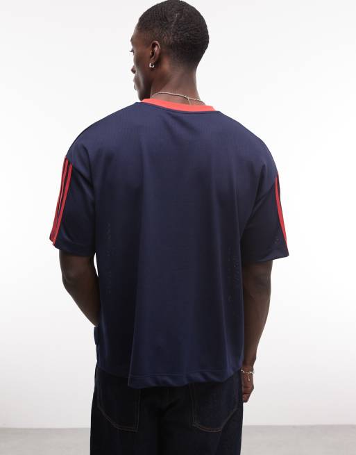 COLLUSION boxy oversized T-shirt met zijstreep in navy, 5 van 5
