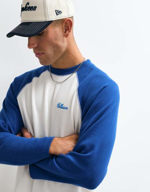 COLLUSION boxy raglan tee in white + blue, 4 of 5